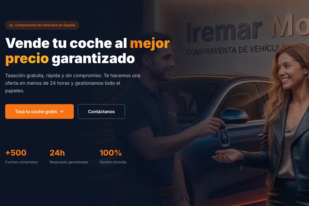 Captura del proyecto IremarMotor — plataforma SaaS de gestión de vehículos