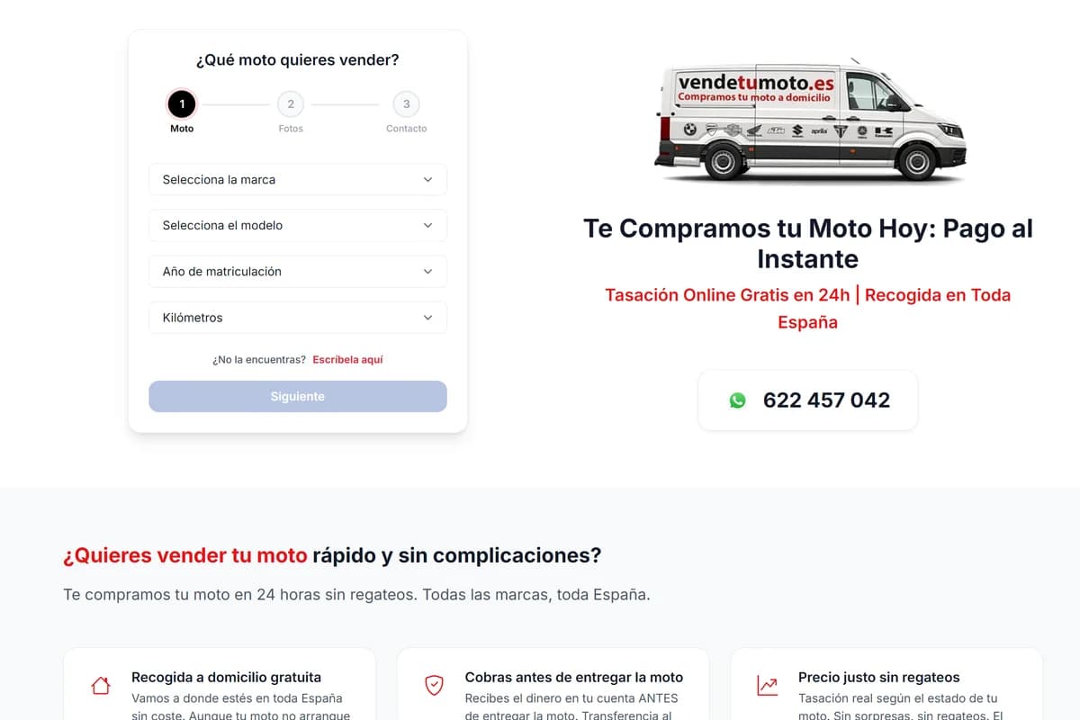 Captura del proyecto VendeTuMoto — marketplace de compraventa de motos